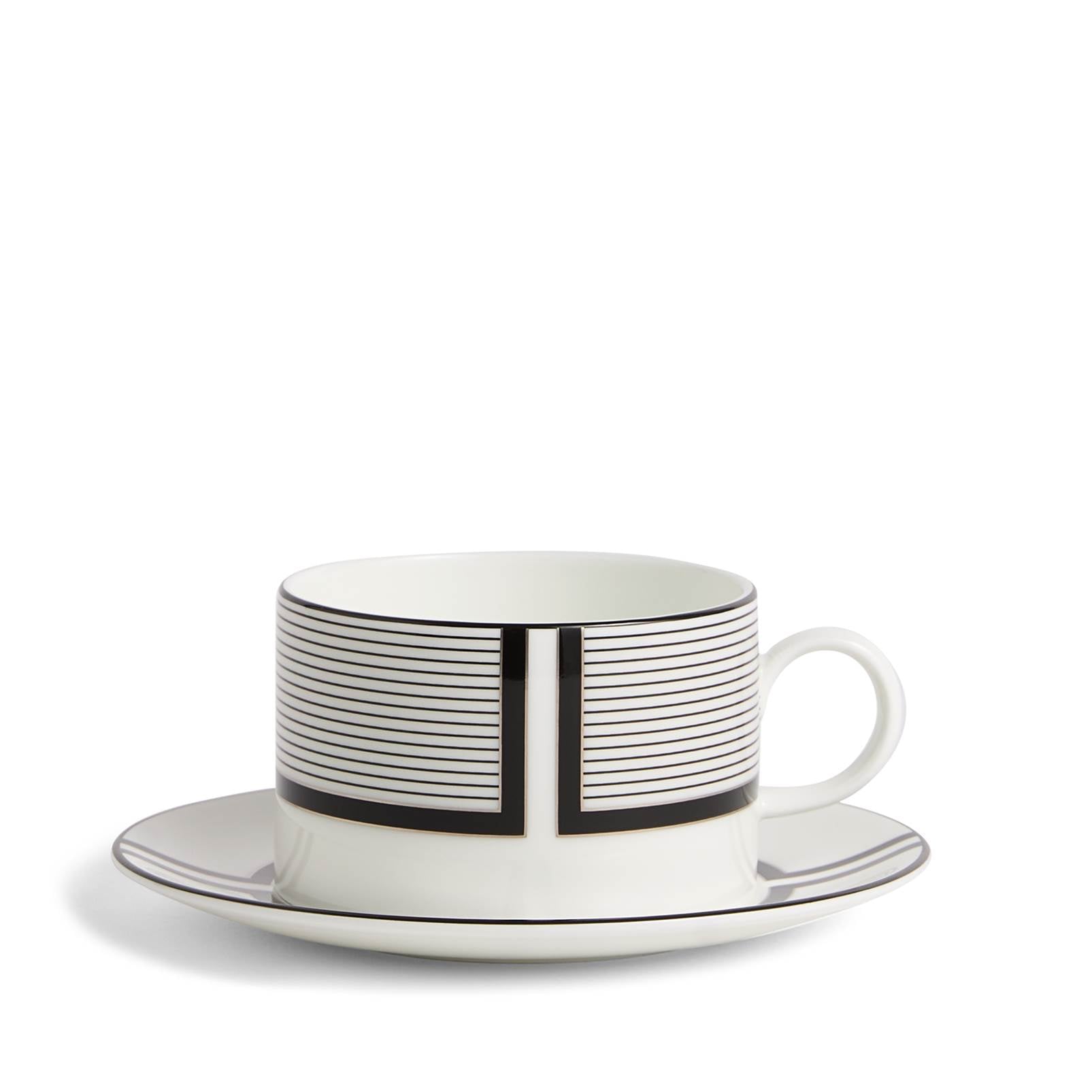 Vera Wang Luxe Graphite Teacup Saucer V1
